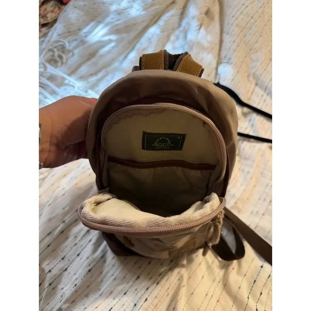 TSD Brand Urban Light Coated Canvas Sling Bag in Beige NWOT